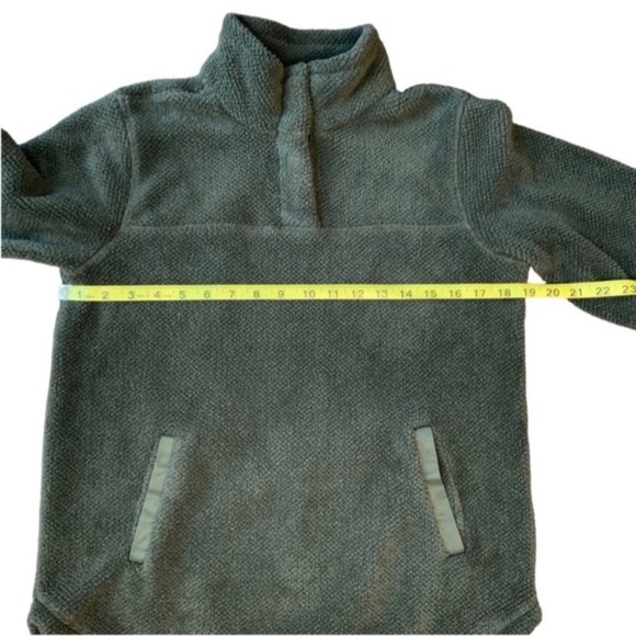 Thread + Supply Fleece Quarter Snap Mock Neck Pullover Olive Green Extra Small - Picture 10 of 11